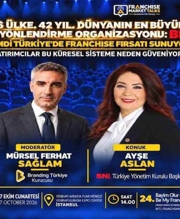 BNI Türkiye Yönetim Kurulu Başkanı Ayşe Aslan, Franchise Market Talks’ta Mürsel Ferhat Sağlam’ın Konuğu Oluyor